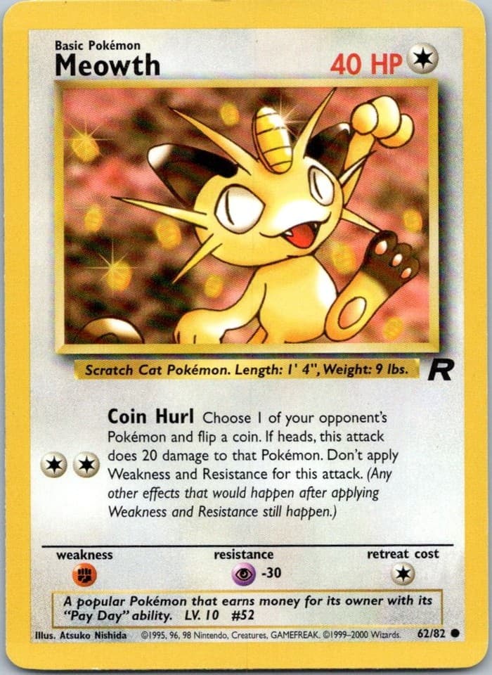 Meowth Common Team Rocket 62/82 NM