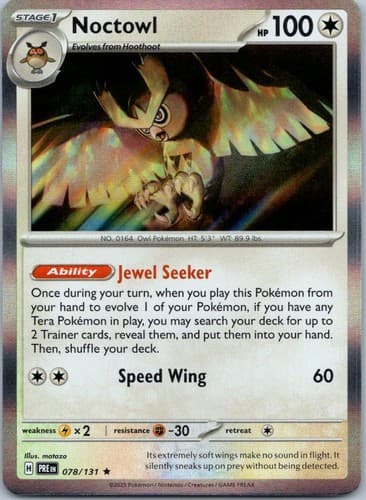 Noctowl Rare SV: Prismatic Evolutions 078/131 NM