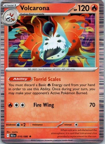 Volcarona Rare SV: Black Bolt 016/086 NM