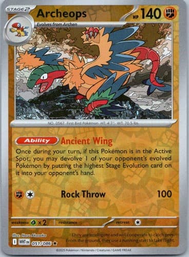 Archeops Rare SV: White Flare 051/086 NM
