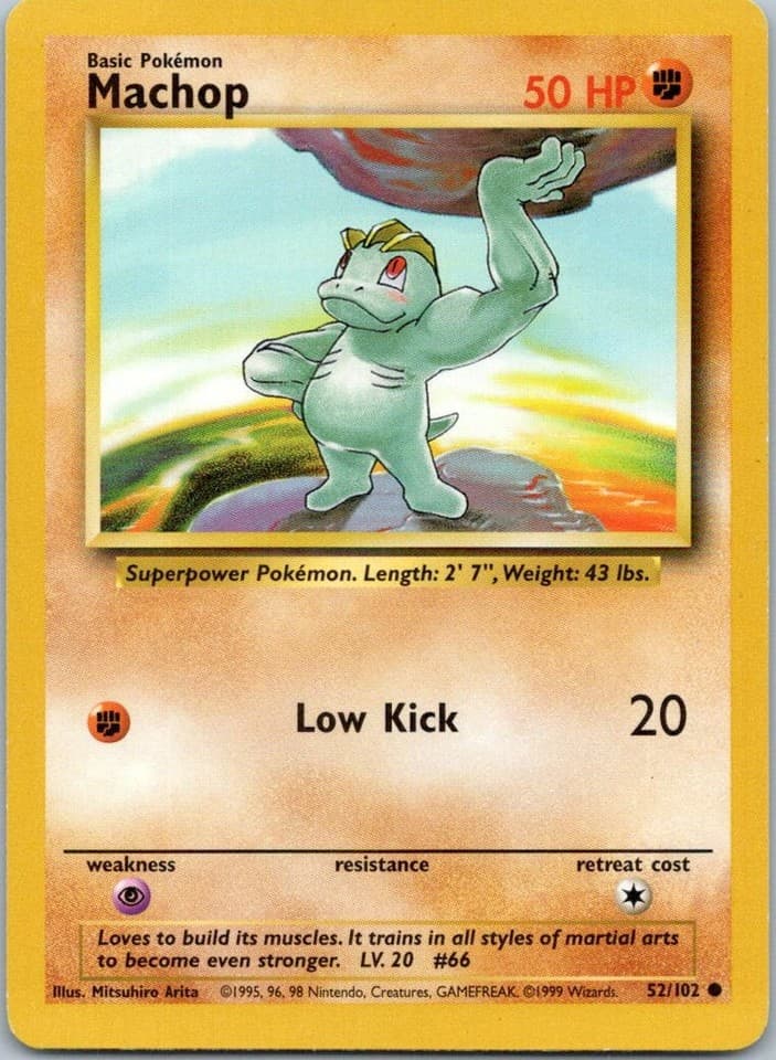 Machop Common Base Set 2 078/130 NM