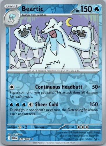 Beartic Rare SV: Black Bolt 026/086 NM
