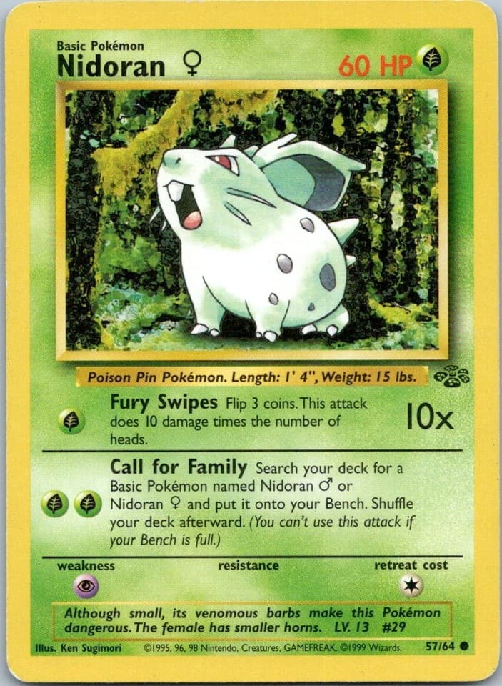 Nidoran F Common Base Set 2 082/130 NM