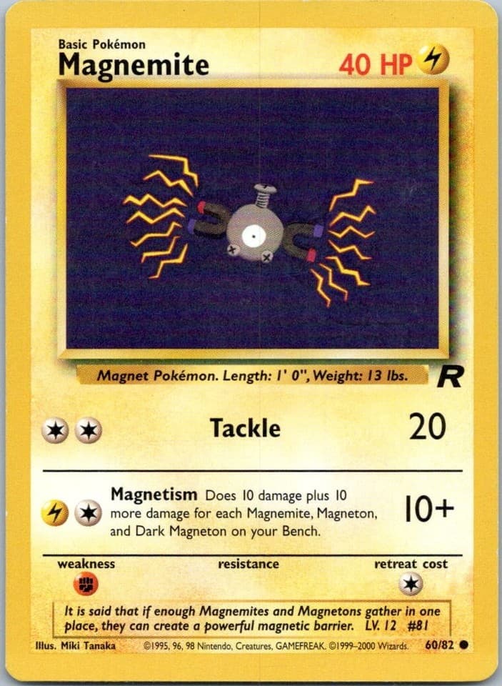 Magnemite Common Base Set (Shadowless) 053/102 NM
