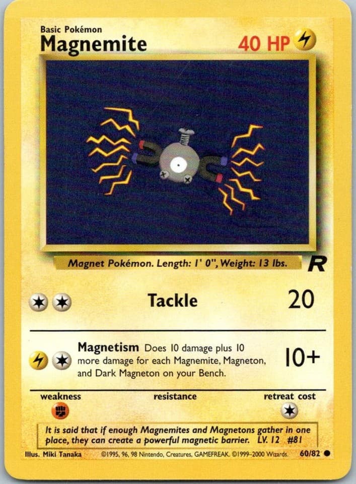 Magnemite Common Base Set (Shadowless) 053/102 NM