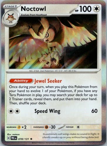 Noctowl Rare SV: Prismatic Evolutions 078/131 NM