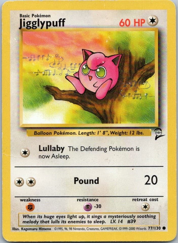Jigglypuff Common Base Set 2 077/130 NM