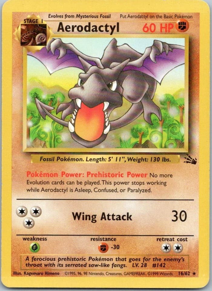Aerodactyl (16) Rare Fossil 16/62 NM
