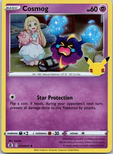 Cosmog Holo Rare Celebrations 013/025 NM