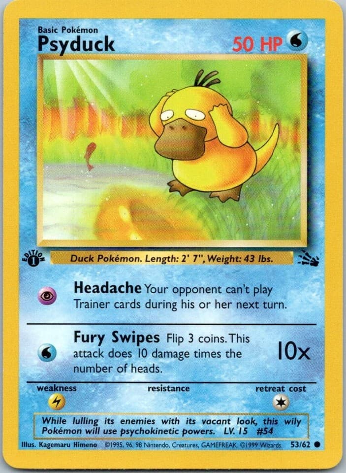 Psyduck Common Fossil 53/62 NM