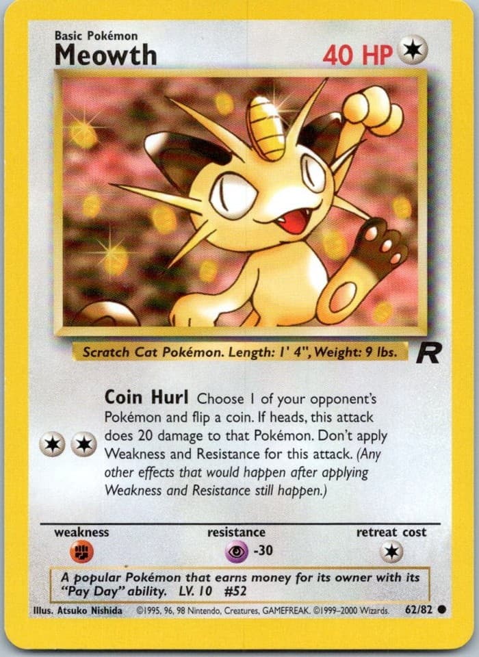 Meowth Common Team Rocket 62/82 NM