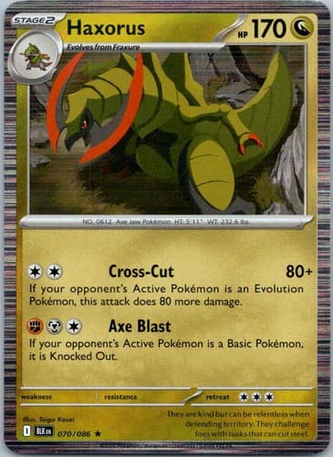 Haxorus Rare SV: Black Bolt 070/086 NM