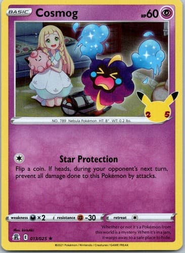 Cosmog Holo Rare Celebrations 013/025 NM