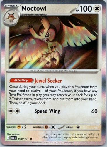 Noctowl Rare SV: Prismatic Evolutions 078/131 NM