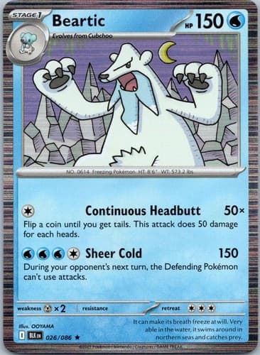 Beartic Rare SV: Black Bolt 026/086 NM