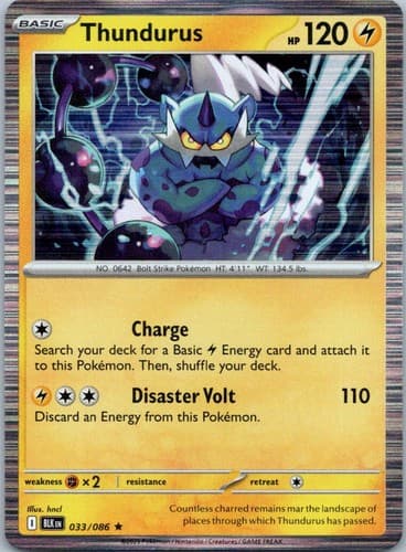 Thundurus Rare SV: Black Bolt 033/086 NM