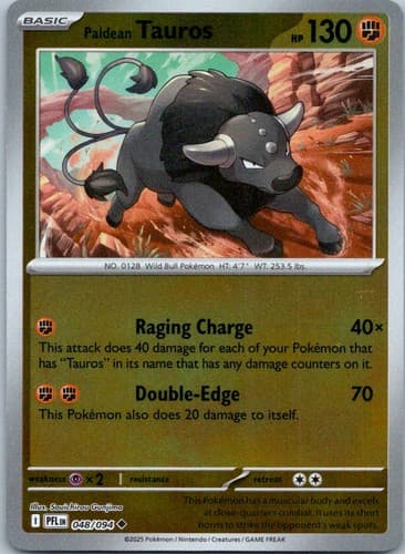 Paldean Tauros Uncommon ME02: Phantasmal Flames 048/094 NM