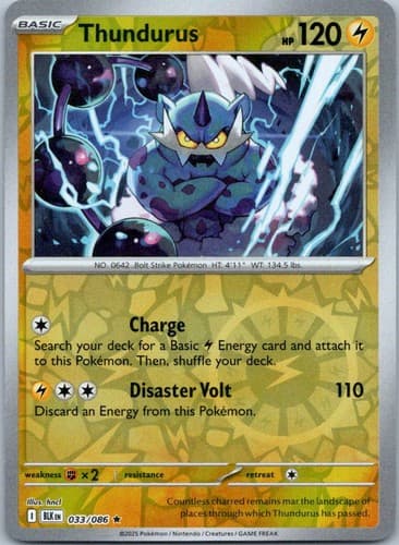 Thundurus Rare SV: Black Bolt 033/086 NM