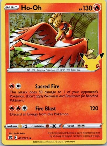 Ho - Oh Holo Rare Celebrations 001/025 NM