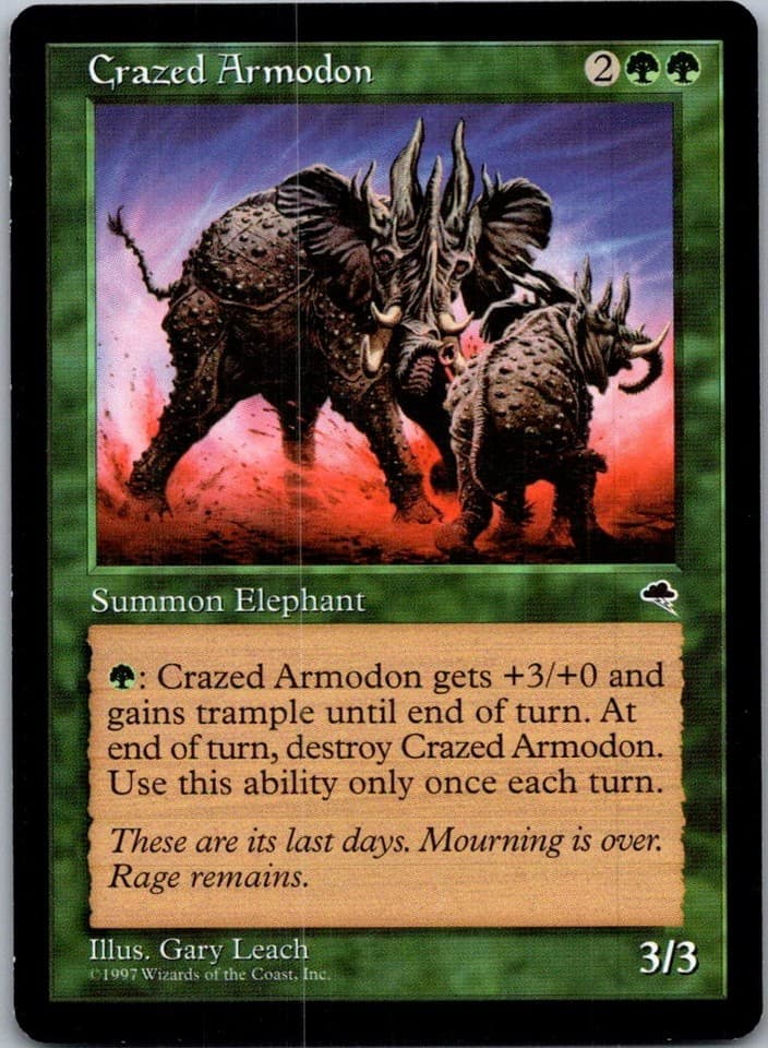 Crazed Armodon R TMP #220 LP MTG Magic