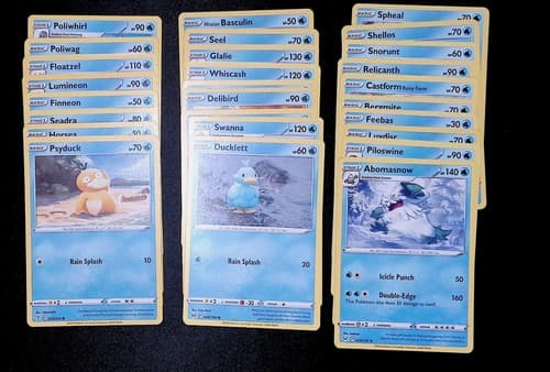 POKEMON WATER EVOLUTION COLLECTION! 25+ Cards Complete Pairs Horsea Seadra