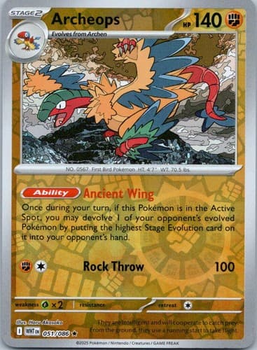 Archeops Rare SV: White Flare 051/086 NM