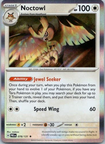 Noctowl Rare SV: Prismatic Evolutions 078/131 NM