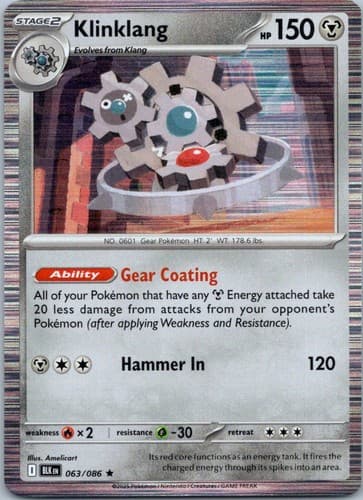Klinklang (Poke Ball Pattern) Rare SV: Black Bolt 063/086 NM