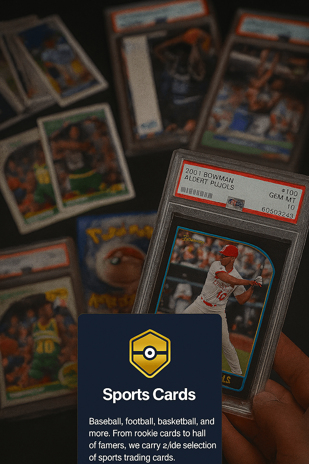 Sports trading cards collection