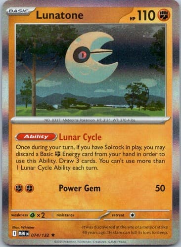 Lunatone - Rare Prize Pack Series Cards 074/132 NM