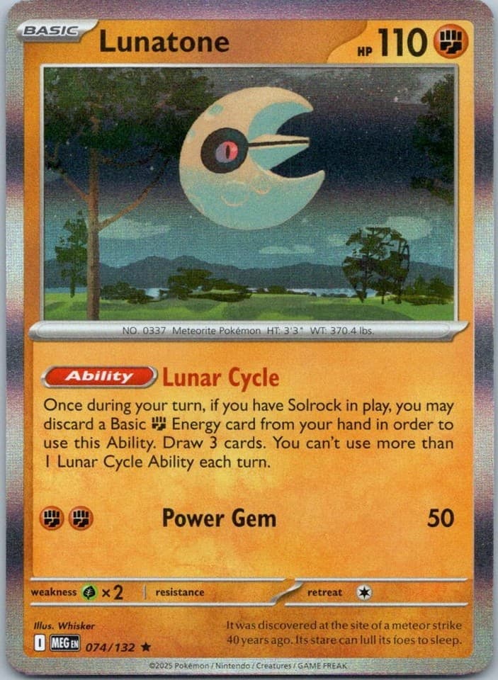 Lunatone - Rare Prize Pack Series Cards 074/132 NM