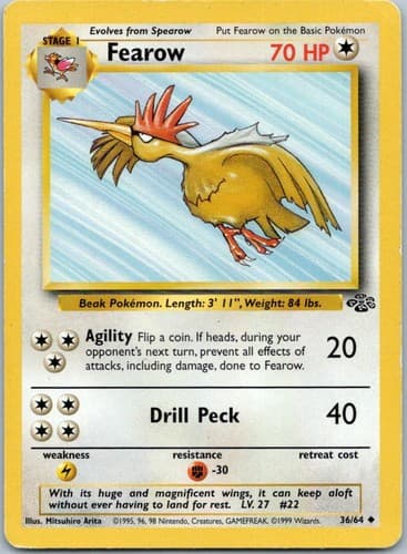 Fearow Uncommon Jungle 36/64 NM