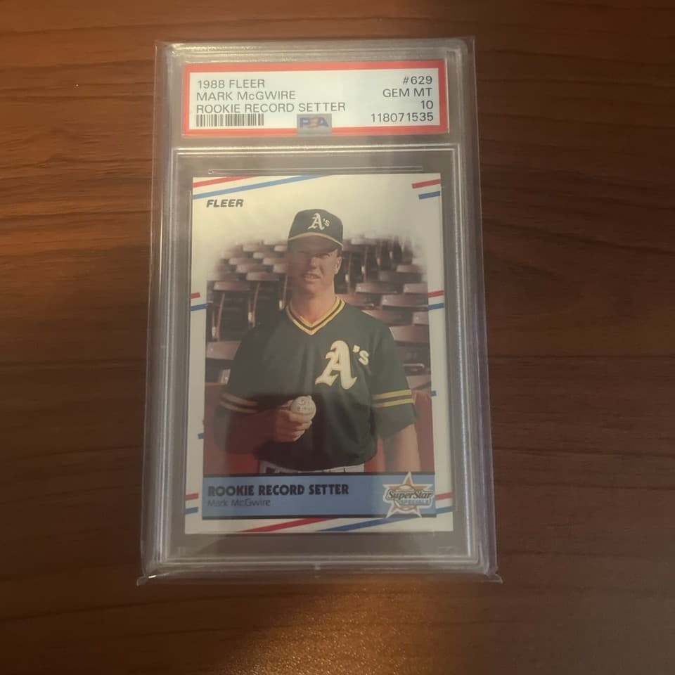 PSA 10 1988 Fleer Rookie Record Setter #629 Mark McGwire
