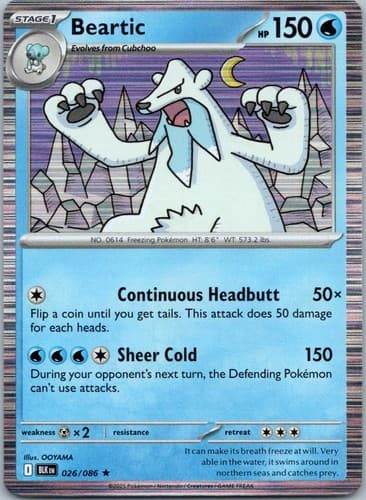 Beartic Rare SV: Black Bolt 026/086 NM