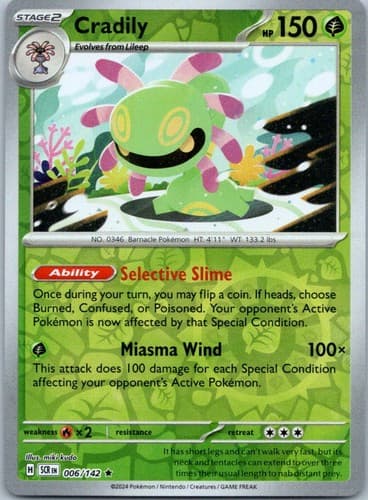 Cradily Rare SV07: Stellar Crown 006/142 NM