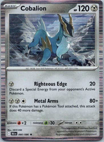 Cobalion Rare SV: Black Bolt 066/086 NM