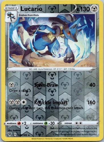 Lucario Rare SWSH04: Vivid Voltage 120/185 NM