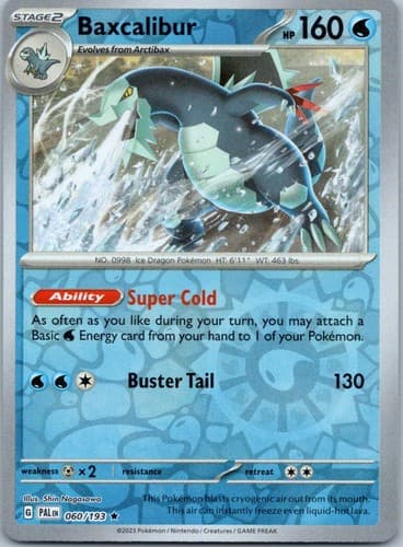 Baxcalibur - Rare SV02: Paldea Evolved 060/193 NM