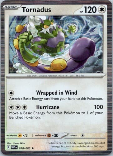 Tornadus Rare SV: White Flare 078/086 NM