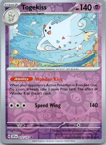 Togekiss Rare SV08: Surging Sparks 072/191 NM