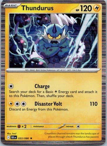 Thundurus Rare SV: Black Bolt 033/086 NM
