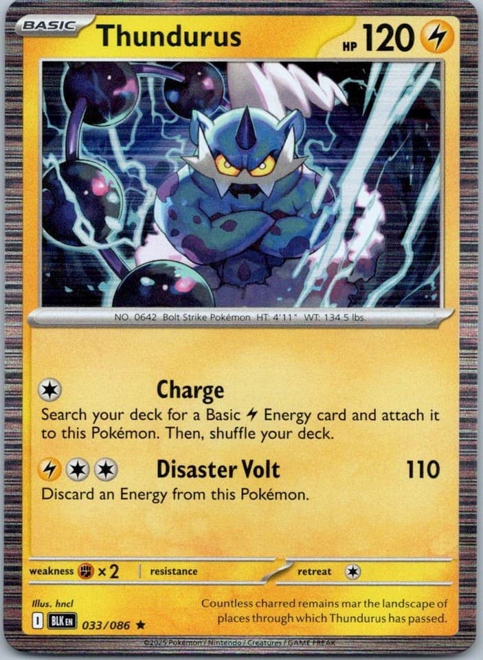 Thundurus Rare SV: Black Bolt 033/086 NM