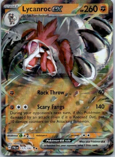 Lycanroc ex Double Rare SV02: Paldea Evolved 117/193 NM