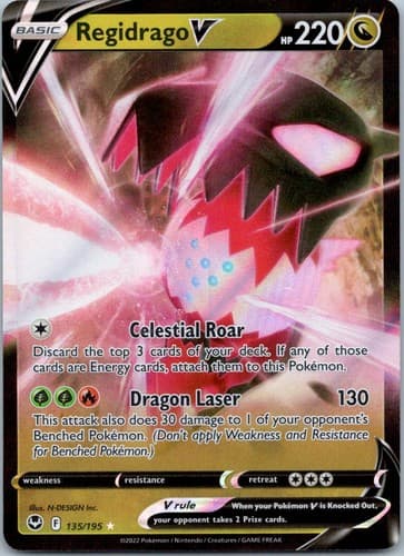 Regidrago V Ultra Rare SWSH12: Silver Tempest 135/195 NM