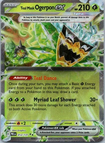 Teal Mask Ogerpon ex Double Rare SV: Prismatic Evolutions 012/131 NM