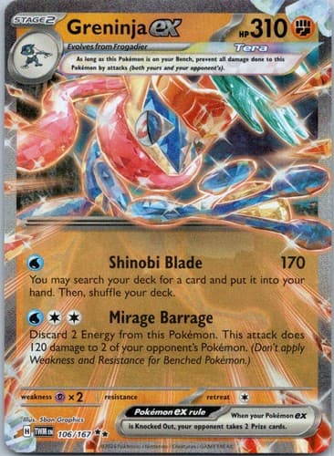 Greninja ex Double Rare SV06: Twilight Masquerade 106/167 NM