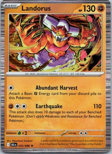 Landorus Rare SV: Black Bolt 053/086 NM