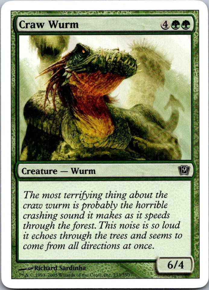 Craw Wurm C 9ED #233 NM MTG Magic