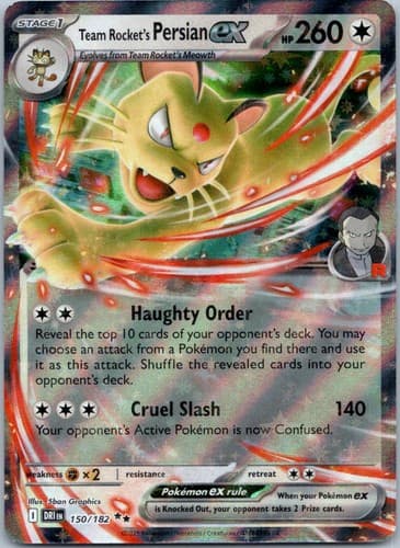 Team Rocket's Persian ex Double Rare SV10: Destined Rivals 150/182 NM