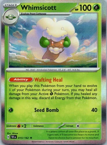 Whimsicott Rare SV05: Temporal Forces 015/162 NM